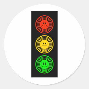 Ringed Moody Stoplight Classic Round Sticker