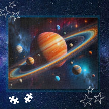 Ringed Planet Solar System Space