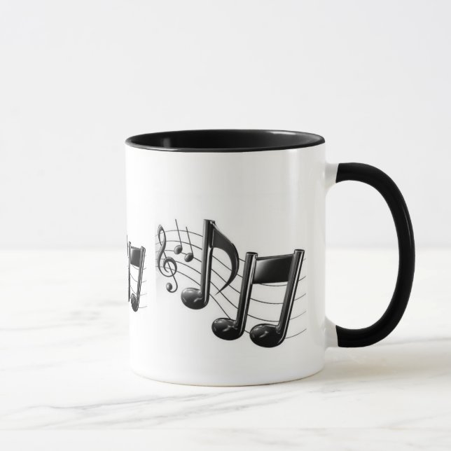Ringer Mug with Musical notes (Right)