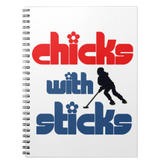 Ringette "Chicks With Sticks" Spiral Notebook