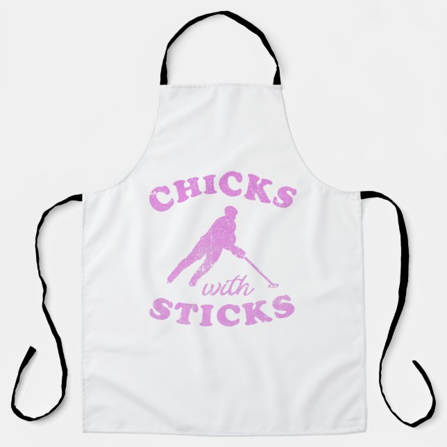 Ringette Chicks with Sticks T-Shirt Apron (Front)