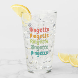 Ringette Cute Retro Ringette Player Gifts Glass