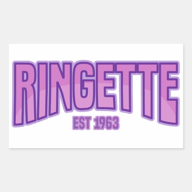 Ringette Est. 1963 T-Shirt Rectangular Sticker (Front)
