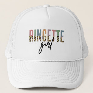 Ringette Girl Cheetah Print   Ringette Player Trucker Hat