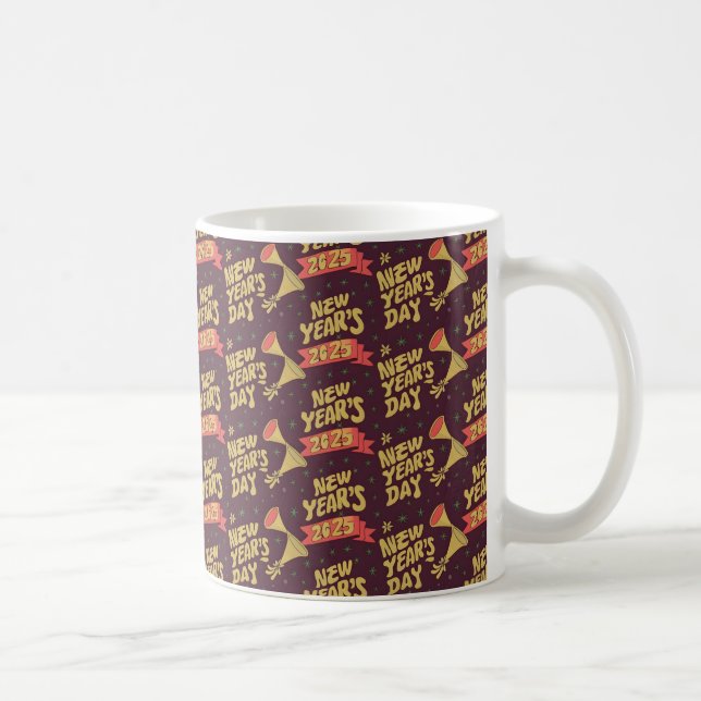 Ringing in 2025: New Year Art and Patterns Coffee Mug (Right)