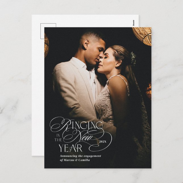 "Ringing in the New Year" Engagement Announcement  (Front/Back)