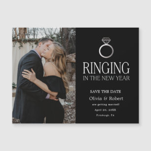 Ringing in the New Year Save the Date Photo Magnet