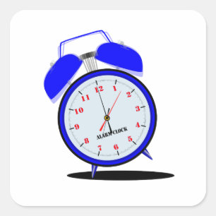 Ringing Loudly Alarm Clock Square Sticker