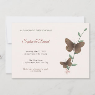 Ringlet Butterfly Engagement Party Invitation