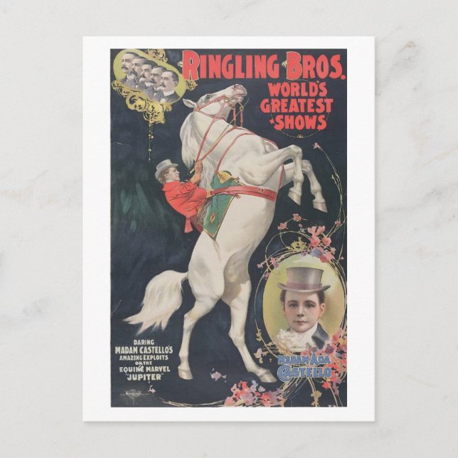 Ringling Bros. / Madam Ada Castello Postcard (Front)