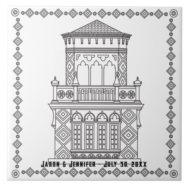 Ringling Tower Personalised Ceramic Tile (Front)