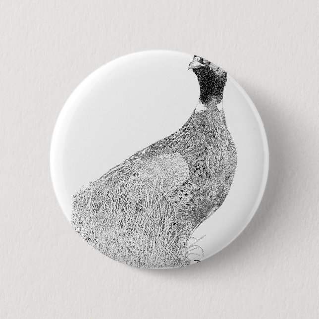 Ringneck Pheasant 6 Cm Round Badge (Front)