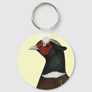 Ringneck Pheasant Head Key Ring