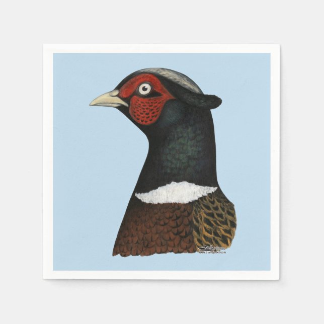 Ringneck Pheasant Head Napkin (Front)