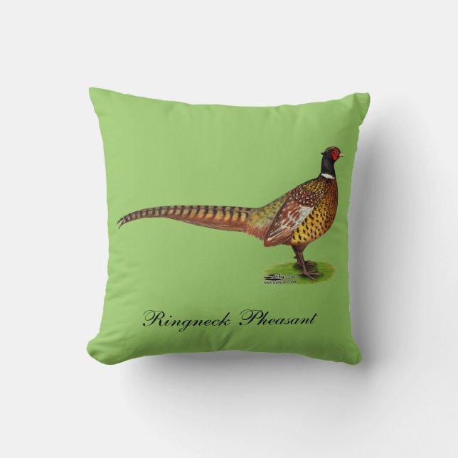 Ringneck Pheasant Rooster Cushion (Front)