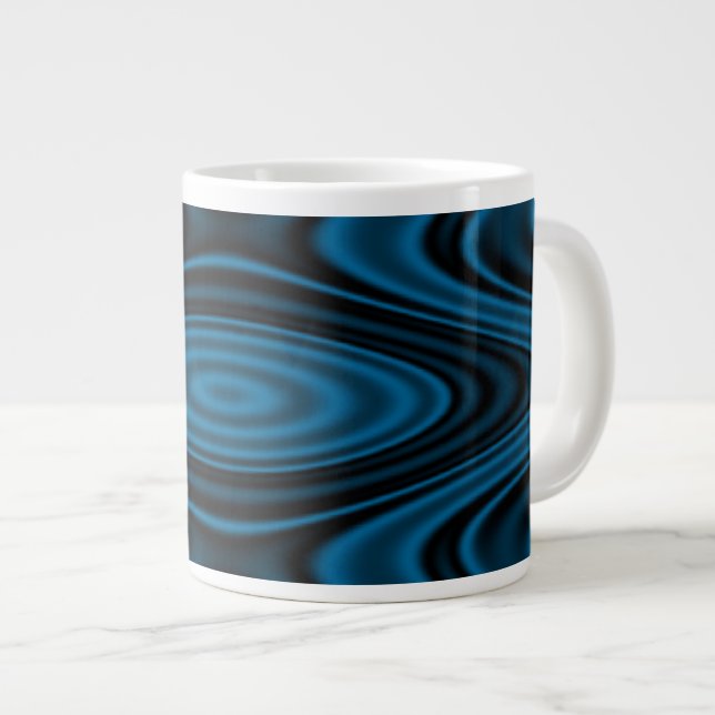 Rings and Ripples Blue Large Coffee Mug (Front Right)