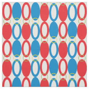 Rings Blue and Red Fabric