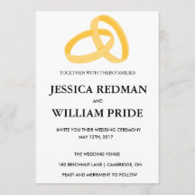 Rings Customisable Wedding Invitation.