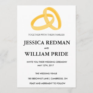 Rings Customisable Wedding Invitation. Invitation