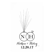 Rings Initial Balloon Thumbprint Wedding Guestbook
