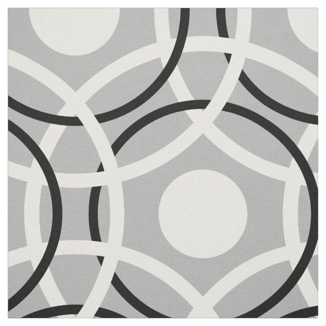 Rings white & black I + your backgr. & ideas Fabric (Swatch)