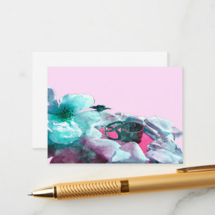 Rings with white rose petals enclosure card