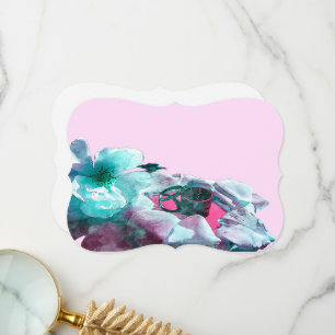 Rings with white rose petals thank you card