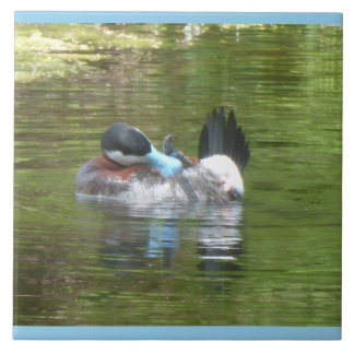 Ringtaling Duck Cust. Border Colour Ceramic Tile