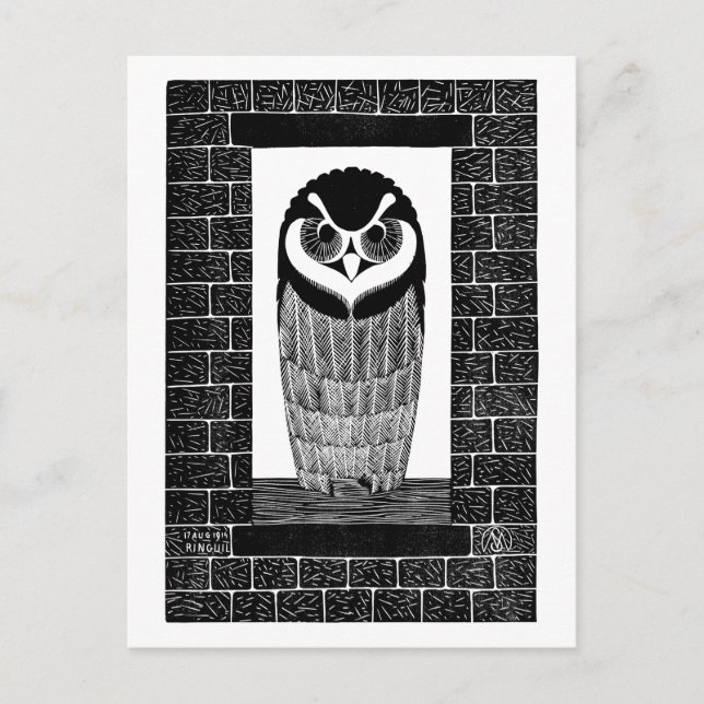 Ringuil (Owl) (1914) - Samuel Jessurun de Mesquita Postcard (Front)