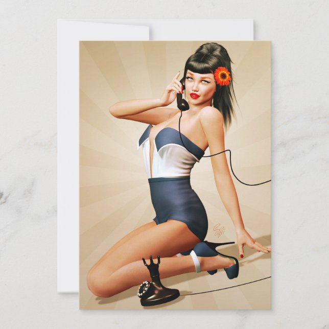 Ringy Dingy Pin-Up Party Invitation (Front)