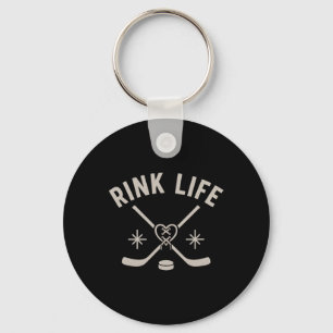 Rink Life Hockey Minimalist Winter Season Gift Fri Key Ring