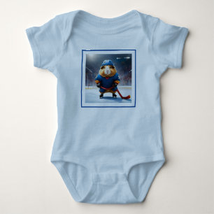 "Rink Rookie: The Ice Hockey Guinea Pig" Baby Bodysuit