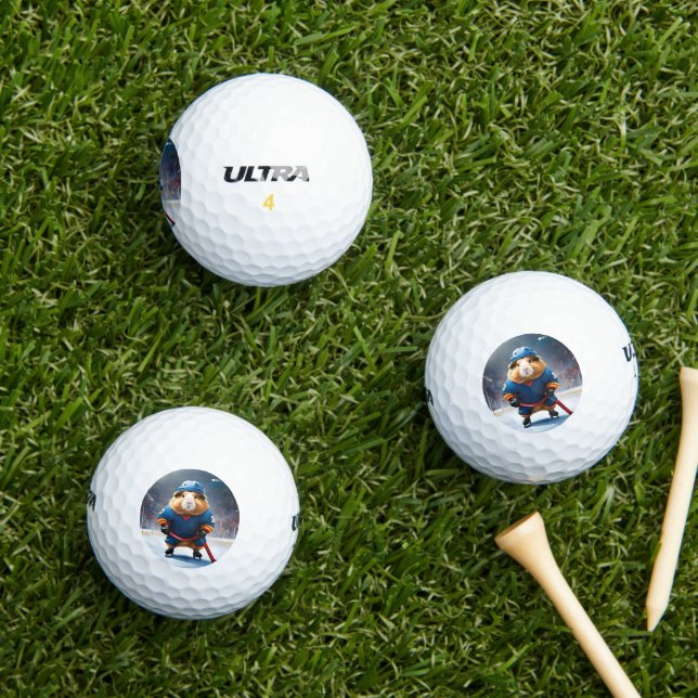 "Rink Rookie: The Ice Hockey Guinea Pig" Golf Balls (Insitu Grass)