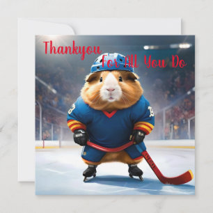 "Rink Rookie: The Ice Hockey Guinea Pig" Thank You Card