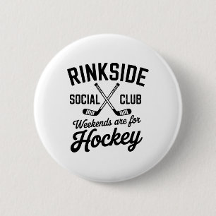 Rinkside Social Club Retro Ice Hockey Vibes 6 Cm Round Badge