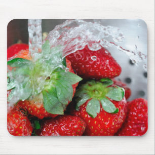Rinsing Strawberry With Water Mouse Pad