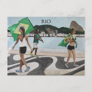 rio beach flags postcard