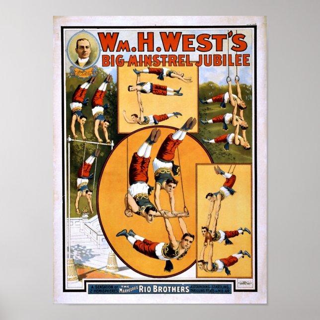 Rio Brothers Flying Trapeze Vintage Poster (Front)