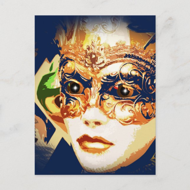 Rio Carnival Mardi Gras Mask Postcard (Front)