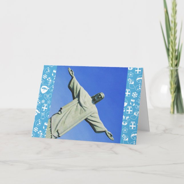 rio christmas blue holiday card (Front)