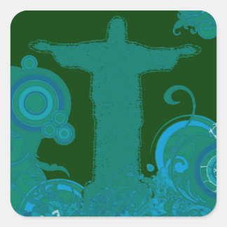 Rio - Corcovado - Jesus Christ the Redeemer Square Sticker