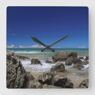 Rio Da Barra Beach Trancoso, Bahia State, Square Wall Clock