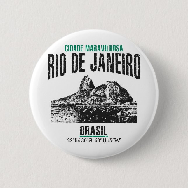 Rio de Janeiro 6 Cm Round Badge (Front)