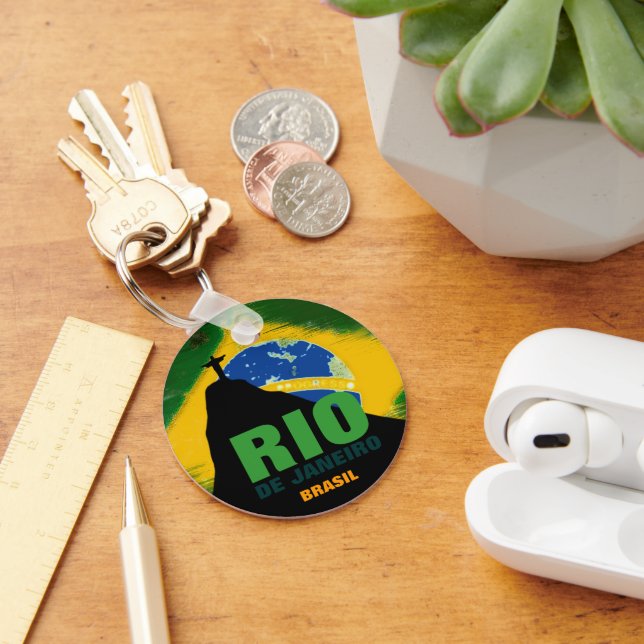 Rio de Janeiro - Brasil flag Key Ring (Desk)