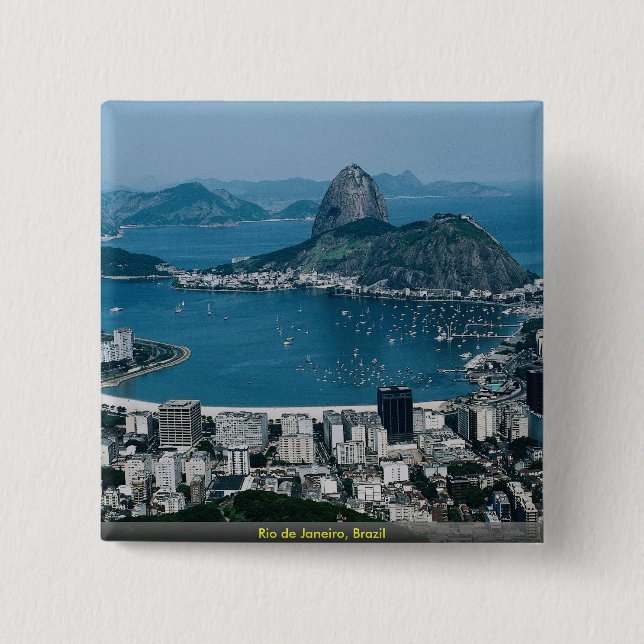 Rio de Janeiro, Brazil 15 Cm Square Badge (Front)