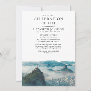 Rio de Janeiro Brazil Celebration Of Life Funeral Invitation