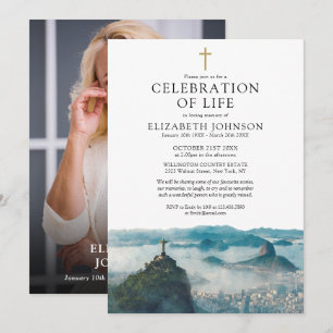 Rio de Janeiro Brazil Celebration Of Life Photo Invitation