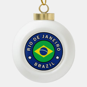 Rio de Janeiro Brazil Ceramic Ball Christmas Ornament