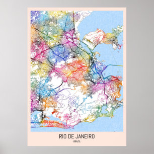 Rio de Janeiro Brazil City Map Poster