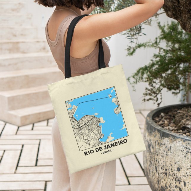 Rio de Janeiro, Brazil City Map Tote Bag (Creator Uploaded)
